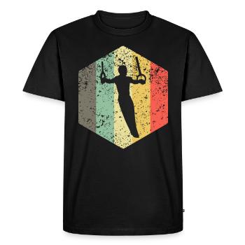 Anneau de gymnastique équipement de gymnastique anneau gymnaste anneau gymnaste - T-shirt Premium bio Homme - noir - Devant - Nico (187cm)