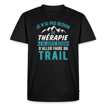 j'ai juste besoin faire du trail running - T-shirt Premium bio Homme - noir - Devant - Nico (187cm)