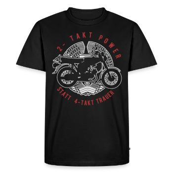 2 Takt Power, Simson, DDR Ost Moped S51 Geschenk - Männer Premium Bio T-Shirt - Schwarz - Vorne - Nico (187cm)