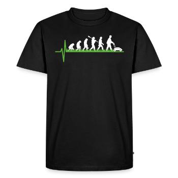 Lawn Mower Gardener Evolution Gift - Men's Premium Organic T-Shirt - black - Front - Nico (187cm)