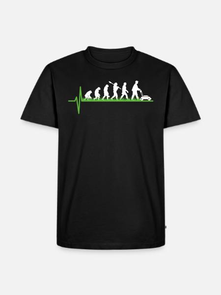Lawn Mower Gardener Evolution Gift - Men's Premium Organic T-Shirt - black