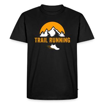 trail running t-shirt course en montagne - T-shirt Premium bio Homme - noir - Devant - Nico (187cm)