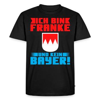 Ich bin Franke und kein Bayer! - Männer Premium Bio T-Shirt - Schwarz - Vorne - Nico (187cm)