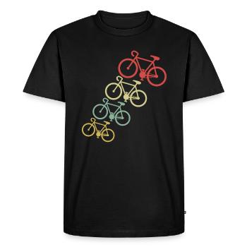 retro bike cyclist t-shirt - Men's Premium Organic T-Shirt - black - Front - Nico (187cm)