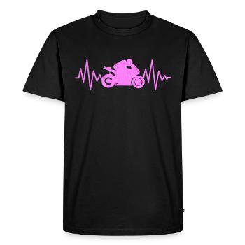 Racing motorcycle EKG heartbeat women motorcycle - Men's Premium Organic T-Shirt - black - Front - Nico (187cm)