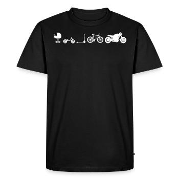 Motorrad Evolution Biker Geschenk Motorradfahrer - Männer Premium Bio T-Shirt - Schwarz - Vorne - Nico (187cm)