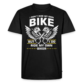 Biker Ride mon propre motard en disant - T-shirt Premium bio Homme - noir - Devant - Nico (187cm)