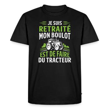 I am retired I work a tractor - Men's Premium Organic T-Shirt - black - Front - Nico (187cm)
