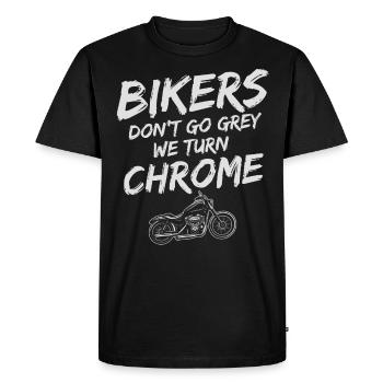 Motocycliste cadeau Biker & Chrome. Devenez motard - T-shirt Premium bio Homme - noir - Devant - Nico (187cm)