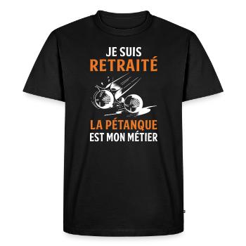 t-shirt retraité bouliste - T-shirt Premium bio Homme - noir - Devant - Nico (187cm)