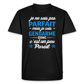 je suis gendarme - T-shirt Premium bio Homme - noir - Devant - Nico (187cm)