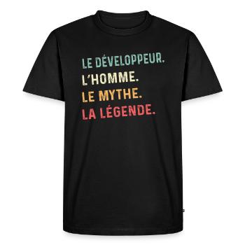 the developer the man the myth the legend - Men's Premium Organic T-Shirt - black - Front - Nico (187cm)