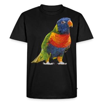 Lori arc-en-ciel - T-shirt Premium bio Homme - noir - Devant - Nico (187cm)