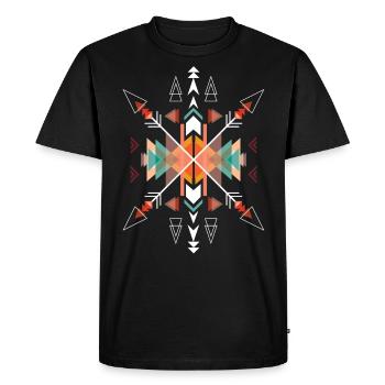 Capteur de rêves aztèque géométrique sacré - T-shirt Premium bio Homme - noir - Devant - Nico (187cm)