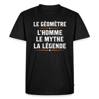 Géomètre topographe l'homme le mythe la légende - T-shirt Premium bio Homme - noir - Devant - Nico (187cm)