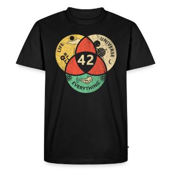 42 Réponse cadeau de l'univers Galaxy - T-shirt Premium bio Homme - noir - Devant - Nico (187cm)