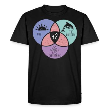 Life Universe Everything 42 But de la vie - T-shirt Premium bio Homme - noir - Devant - Nico (187cm)