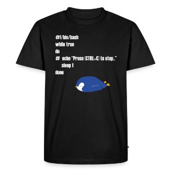 Funny Linux programmer computer scientist gift - Men's Premium Organic T-Shirt - black - Front - Nico (187cm)