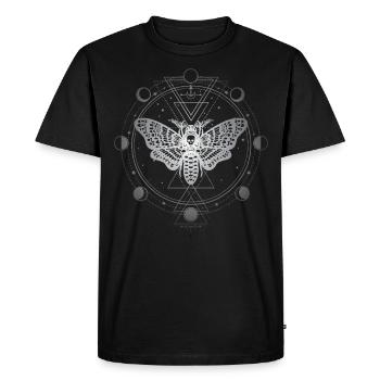 Phases lunaires, papillons, magie noire - T-shirt Premium bio Homme - noir - Devant - Nico (187cm)