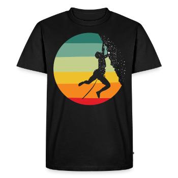 Escalade, escalade, rocher - T-shirt Premium bio Homme - noir - Devant - Nico (187cm)