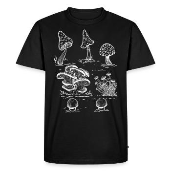 Crystals, Mushrooms Black Magic & Witches - Men's Premium Organic T-Shirt - black - Front - Nico (187cm)