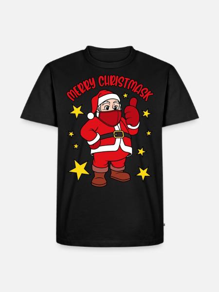 Merry Christmask Santa Claus with face mask - Men's Premium Organic T-Shirt - black