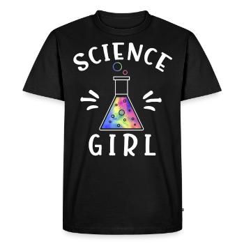 Science Girl, Girl Loves Science - Men's Premium Organic T-Shirt - black - Front - Nico (187cm)
