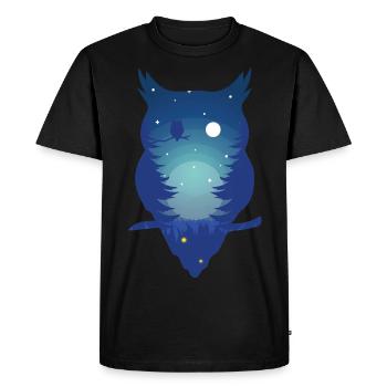 Chouette bleue - T-shirt Premium bio Homme - noir - Devant - Nico (187cm)