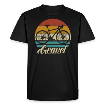 Gravelbike Gravel Vélo vélo de vélo cadeau rétro - T-shirt Premium bio Homme - noir - Devant - Nico (187cm)