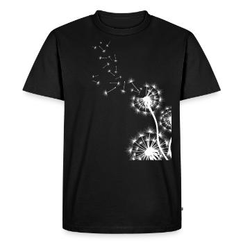 Idée cadeau nature fleur de pissenlit - T-shirt Premium bio Homme - noir - Devant - Nico (187cm)