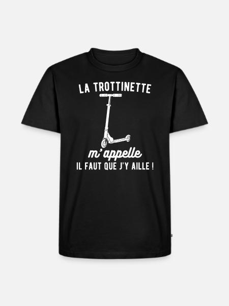 la Trottinette m'appelle il faut que j'y aille - T-shirt Premium bio Homme - noir