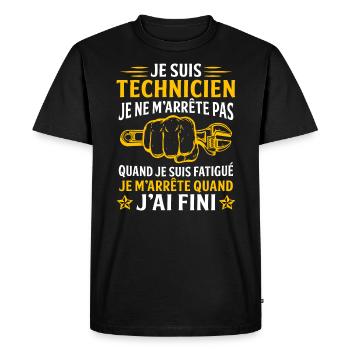 Je suis technicien cadeau technicien - T-shirt Premium bio Homme - noir - Devant - Nico (187cm)
