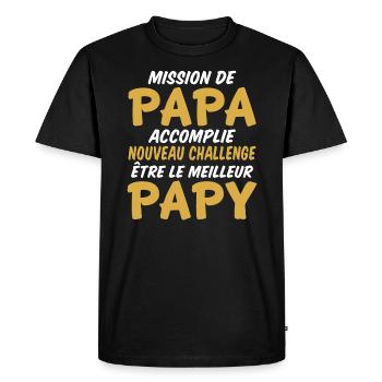 nouveau challenge être le meilleur papy - T-shirt Premium bio Homme - noir - Devant - Nico (187cm)