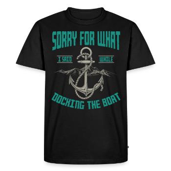 Marin disant, amarrage du bateau, bateau, bateaux, bateau - T-shirt Premium bio Homme - noir - Devant - Nico (187cm)