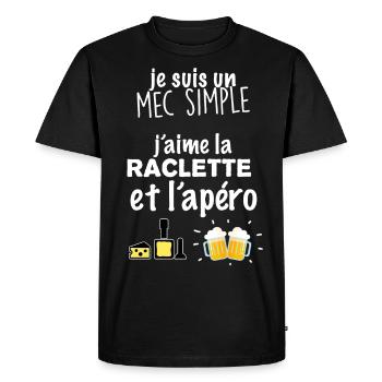 T-shirt Raclette et apéro humour - T-shirt Premium bio Homme - noir - Devant - Nico (187cm)