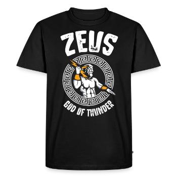 Zeus God of Thunder, Greek mythology - Men's Premium Organic T-Shirt - black - Front - Nico (187cm)