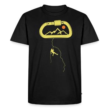 Alpinisme, escalade, escalade de mousquetons rochers - T-shirt Premium bio Homme - noir - Devant - Nico (187cm)