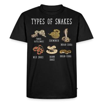 Types de serpents, Serpent, Types de serpents, Cobra - T-shirt Premium bio Homme - noir - Devant - Nico (187cm)