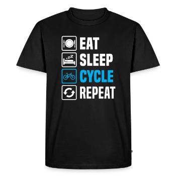 Eat sleep cycle repeat cycling bike cyclist - Men's Premium Organic T-Shirt - black - Front - Nico (187cm)