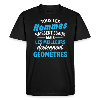 cadeau géomètre - T-shirt Premium bio Homme - noir - Devant - Nico (187cm)