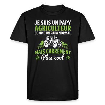 cadeau papy agriculteur grand père agriculteur - T-shirt Premium bio Homme - noir - Devant - Nico (187cm)