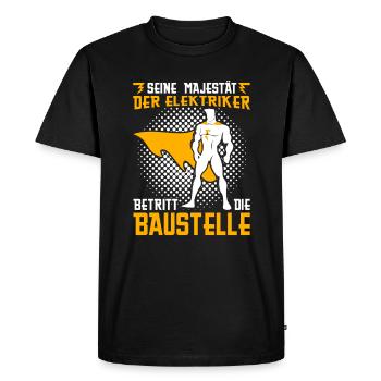Elektriker Arbeit Baustelle Handwerker Handwerk - Männer Premium Bio T-Shirt - Schwarz - Vorne - Nico (187cm)