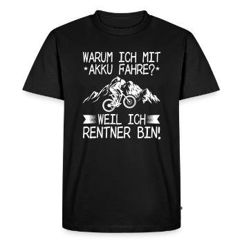 Rentner Rente Fahrrad Sprüche Geschenkidee - Männer Premium Bio T-Shirt - Schwarz - Vorne - Nico (187cm)