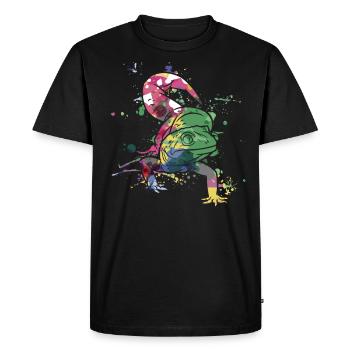 Gecko Reptile, Reptiles, Lézards, gardiens d’animaux - T-shirt Premium bio Homme - noir - Devant - Nico (187cm)