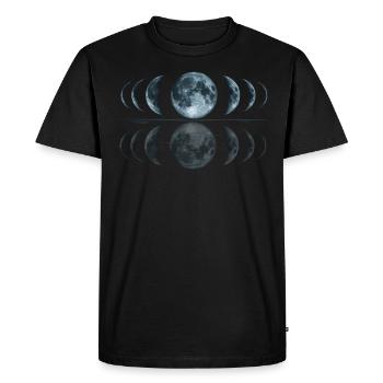 Phases lunaires réfléchissantes, Lune Yoga &Spirituel - T-shirt Premium bio Homme - noir - Devant - Nico (187cm)
