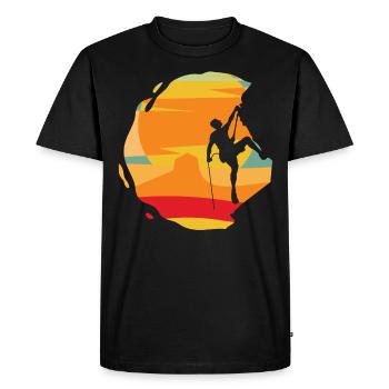 Rock Climbing Retro Bouldering Climber - Men's Premium Organic T-Shirt - black - Front - Nico (187cm)
