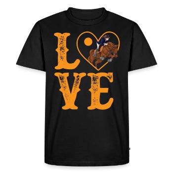 Amour des chevaux, cheval, fou de cheval - T-shirt Premium bio Homme - noir - Devant - Nico (187cm)