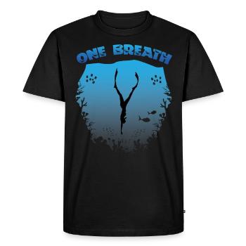 Freediving, Freediver & Apnoe Diving, One Breath - Men's Premium Organic T-Shirt - black - Front - Nico (187cm)