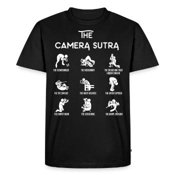 Camera, Photo, Photographer Gift, Camera Sutra - Men's Premium Organic T-Shirt - black - Front - Nico (187cm)