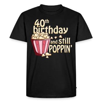 40 ans, 40 ans - T-shirt Premium bio Homme - noir - Devant - Nico (187cm)
